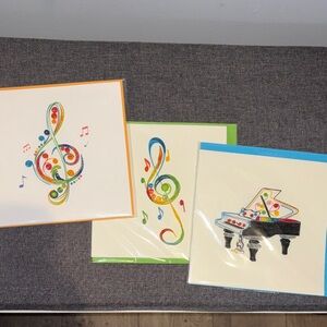 Colorful Musical Note Treble Clef and Piano Set